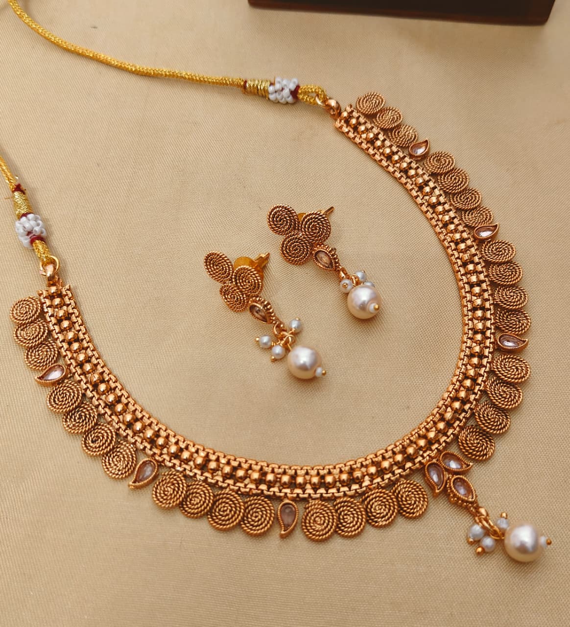 Beautiful Premium Quality Gold Plated Ginni Necklace With Tops….
